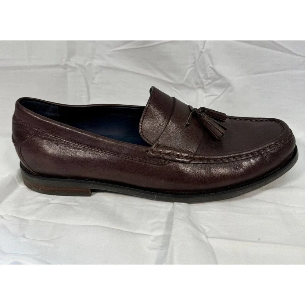 Cole Haan Grand OS Pinch‎ Mens Size 10 M Loafers Brown Leather Tassel Shoes